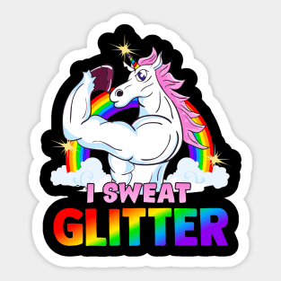 Magical Workout Unicorn I Sweat Glitter Gym Exercise Sticker